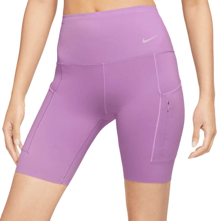 Nike Womens Go Firm-Support High-Waisted 8 Inch Biker Shorts Pink M, Pink, rebel_hi-res