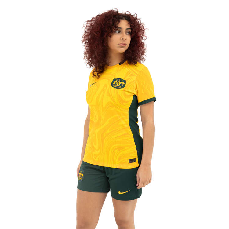 Nike Australia 2023 Womens Stadium Home Dri-FIT Football Shorts, Green, rebel_hi-res