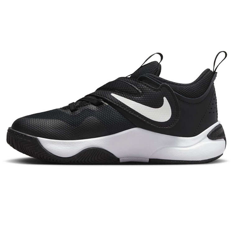Nike Team Hustle D 11 PS Kids Basketball Shoes, Black/White, rebel_hi-res