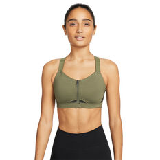 Nike Womens Dri-FIT Alpha High Support Zip-Front Sports Bra, Khaki, rebel_hi-res