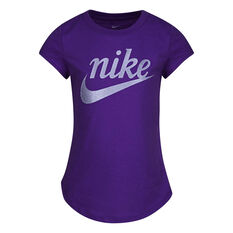 Nike Girls Script Futura Tee Violet/White 4, Violet/White, rebel_hi-res