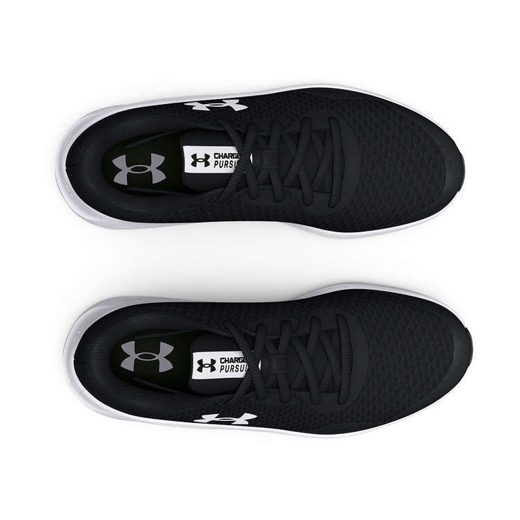 Under Armour Charged Pursuit 3 GS Kids Running Shoes Black/White US 4, Black/White, rebel_hi-res