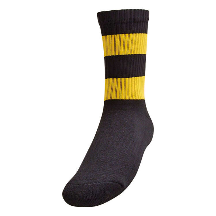 Burley Football Crew Socks, Black, rebel_hi-res