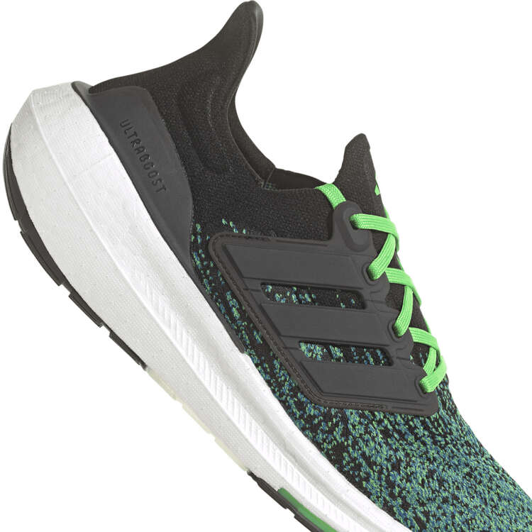 adidas Ultraboost Light Mens Running Shoes, Black/Green, rebel_hi-res
