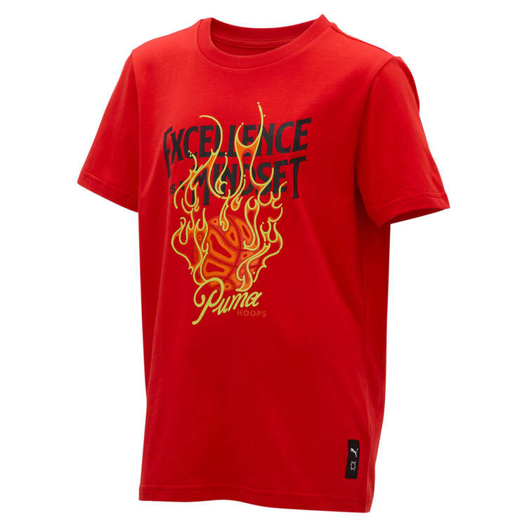 Puma Kids Excellence Basketball Tee, Red, rebel_hi-res