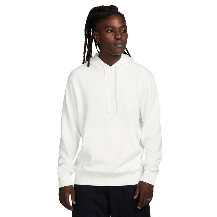Nike Mens Sportswear Club Fleece Pullover Hoodie White XS, White, rebel_hi-res