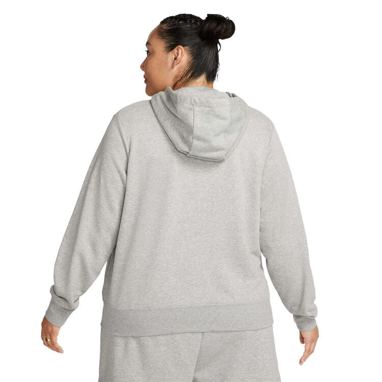 Nike Womens Sportswear Club Fleece Full-Zip Hoodie Grey XL, Grey, rebel_hi-res
