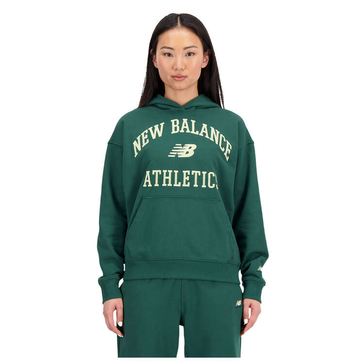 New Balance Athletics Varsity Oversized Fleece Hoodie Green M, Green, rebel_hi-res