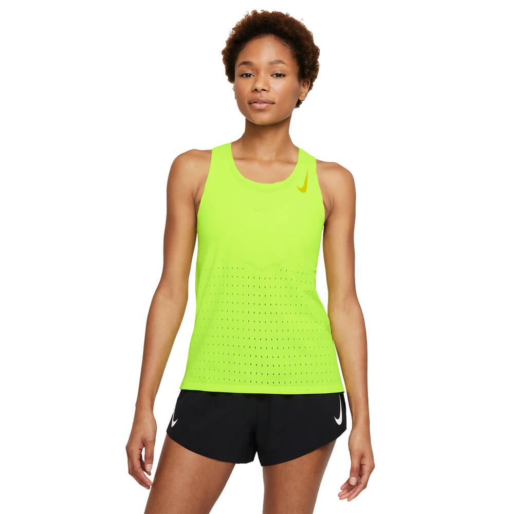 Nike Womens AeroSwift Running Tank Green S | Rebel Sport