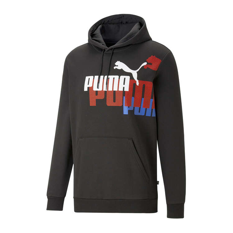 Puma Mens Essentials+ Logo Power Hoodie Black S, Black, rebel_hi-res