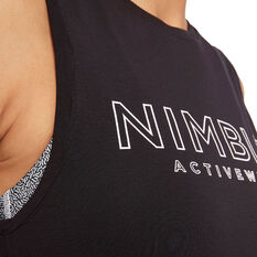 Nimble Branded Muscle Tank Black, Black, rebel_hi-res