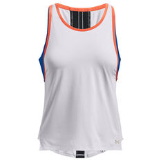 Under Armour Womens 2 In 1 Knockout Tank, White, rebel_hi-res