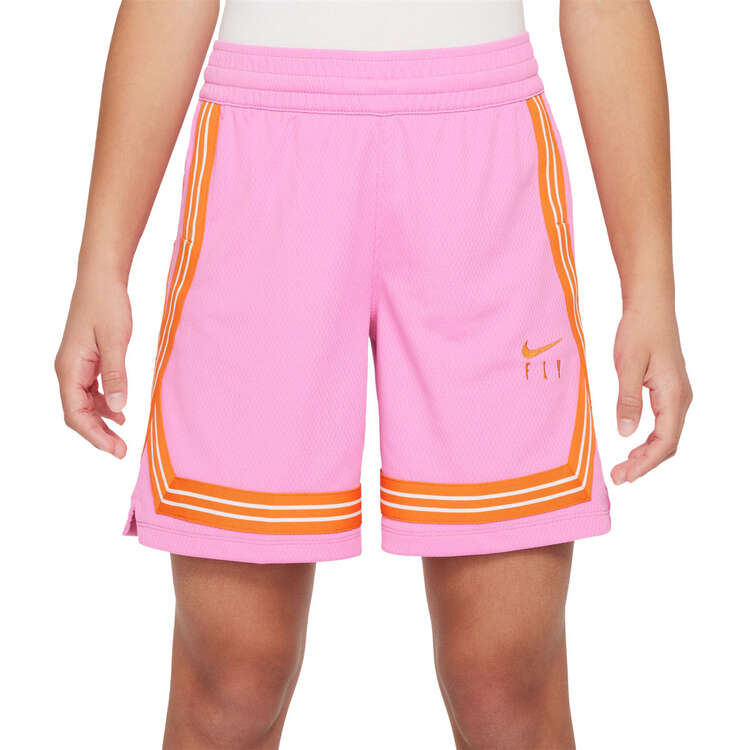 Nike Girls Fly Crossover Basketball Shorts, Pink, rebel_hi-res