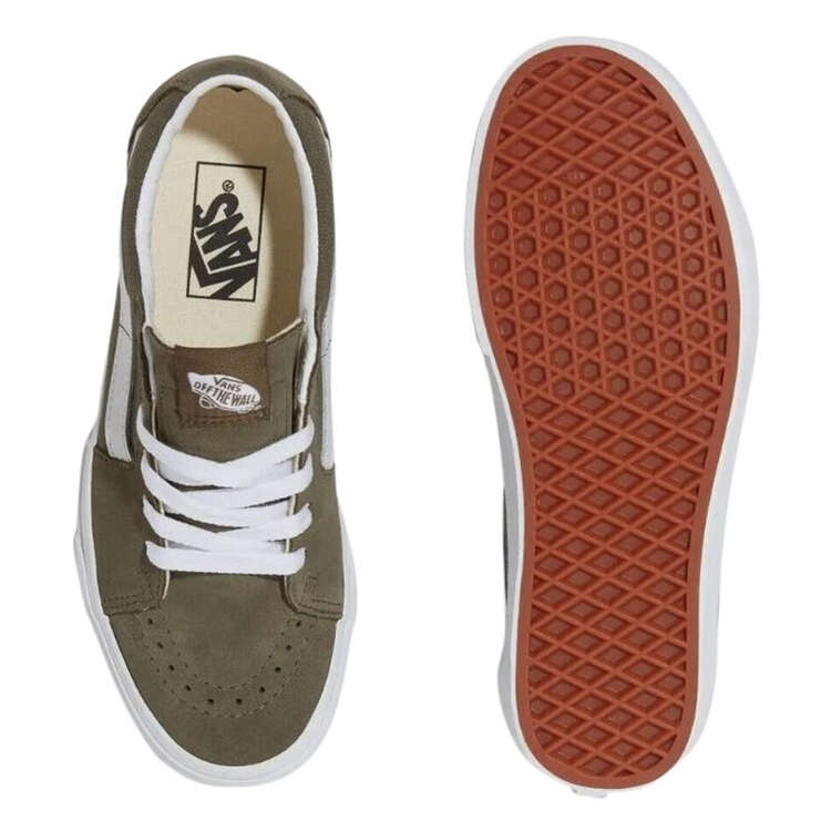 Vans Sk8 Low Casual Shoes, Olive/White, rebel_hi-res