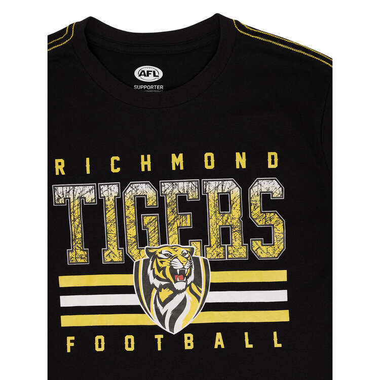 Richmond Tigers 2024 Kids Sketch Tee, Black, rebel_hi-res