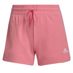 adidas Womens Essentials Slim 3-Stripes Shorts, Pink, rebel_hi-res