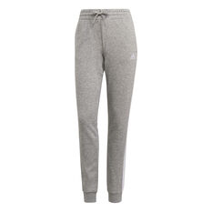 adidas Womens 3 Stripes Fleece Pants Grey XS, Grey, rebel_hi-res