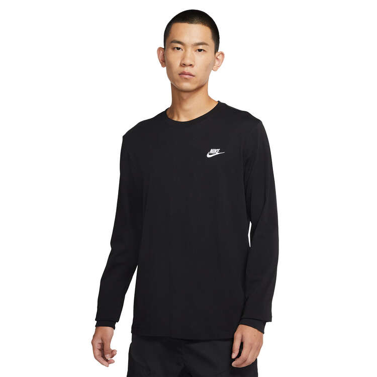 Nike Mens Sportswear Long Sleeve Tee Black XS, Black, rebel_hi-res