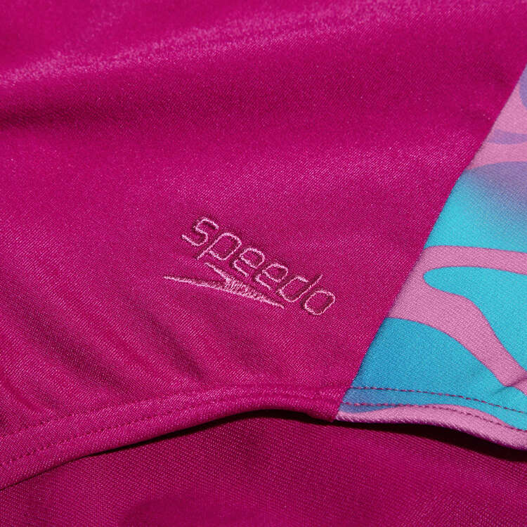 Speedo Womens Panel Hydrasuit Swimsuit, Mauve, rebel_hi-res