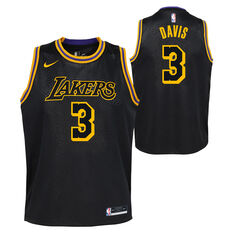 Los Angeles Lakers Anthony Davis 2020/21 Kids Mamba City Edition Jersey, Black, rebel_hi-res