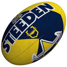 Steeden NRL North Queensland Cowboys 11 Inch Supporter Rugby League Ball Blue/Yellow 11 Inch, , rebel_hi-res