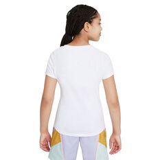 Nike Girls Sportswear RTL Scoop Futura Tee White XS, White, rebel_hi-res