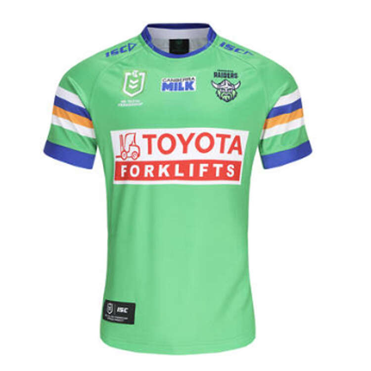 Canberra Raiders 2024 Mens Home Jersey Green S, Green, rebel_hi-res