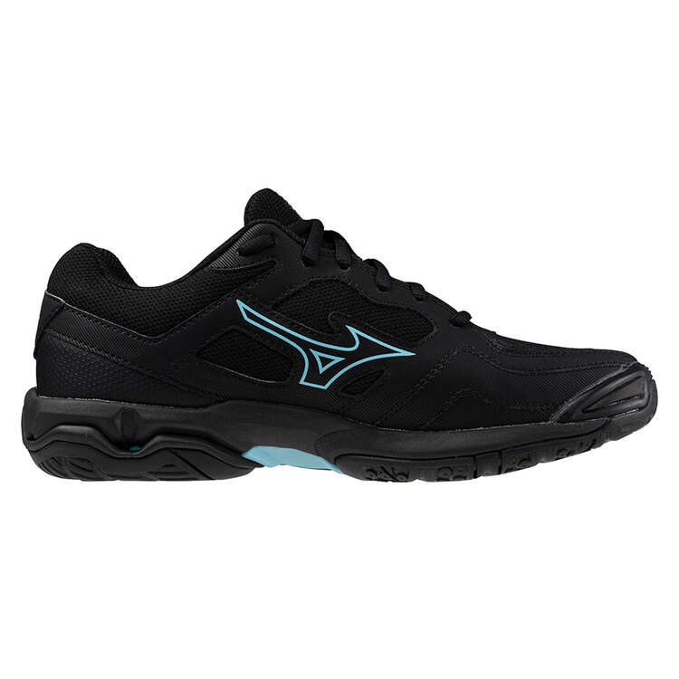 Mizuno Wave Phantom 3 NB Womens Netball Shoes Black/Blue US 6.5, Black/Blue, rebel_hi-res