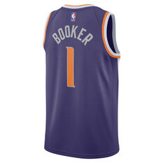 Nike Phoenix Suns Devin Booker 2021/22 Mens Icon Edition Swingman Jersey Purple S, Purple, rebel_hi-res