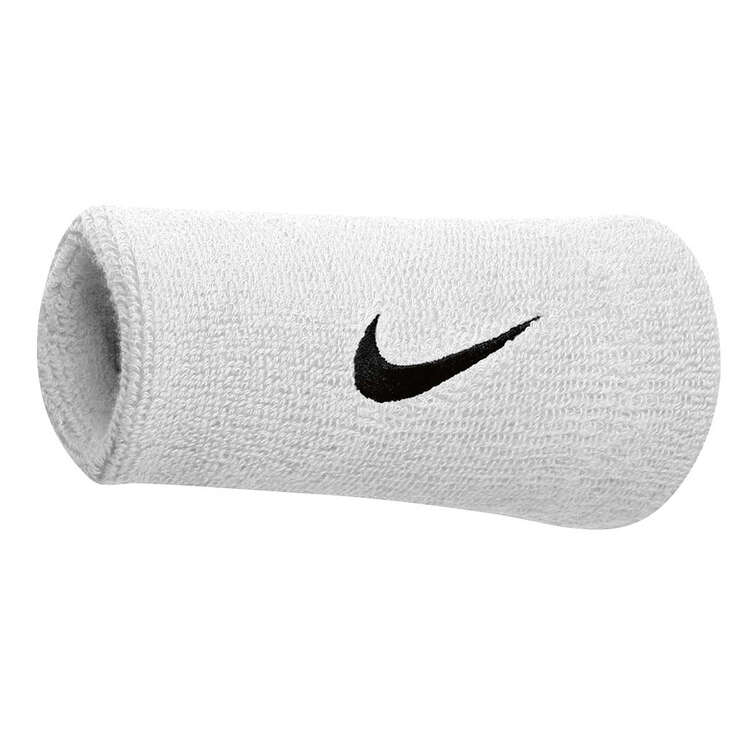 Nike Swoosh Double Wide Wristband White/Black OSFA, , rebel_hi-res