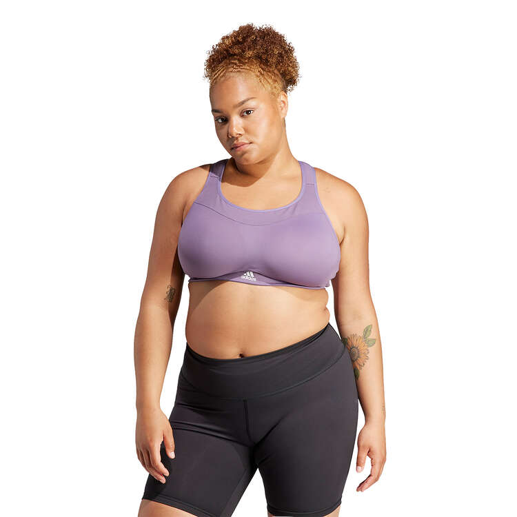 adidas Womens Plus TLRD Impact Training High Support Sports Bra, Violet, rebel_hi-res