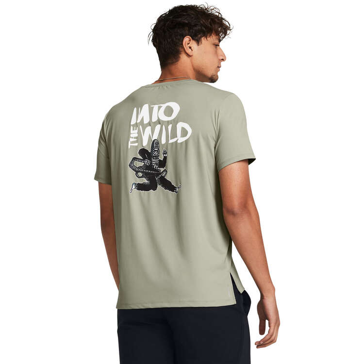 Under Armour Mens Iso-Chill Wild Tee, Green, rebel_hi-res