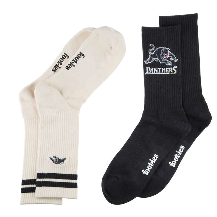 Penrith Panthers Sneaker Socks 2 Pack, , rebel_hi-res