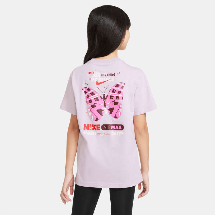 Nike Girls Sportswear Butterfly Graphic Tee Violet XS, Violet, rebel_hi-res