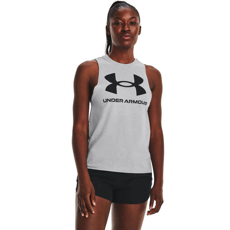 Under Armour Womens Sportstyle Graphic Muscle Tank Grey XL