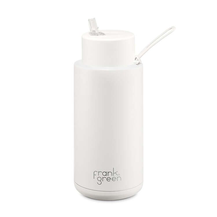 Frank Green Reusable 1L Water Bottle - White/Cloud, , rebel_hi-res