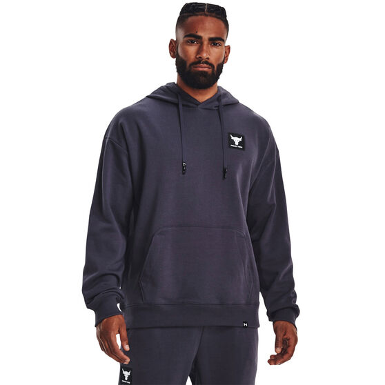 Under Armour Project Rock Mens Heavyweight Pullover Hoodie, Grey, rebel_hi-res