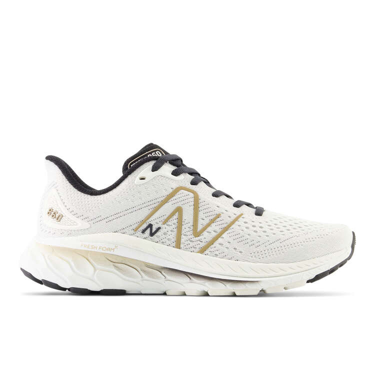 New Balance Fresh Foam X 860 v13 Womens Running Shoes White/Gold US 6, White/Gold, rebel_hi-res
