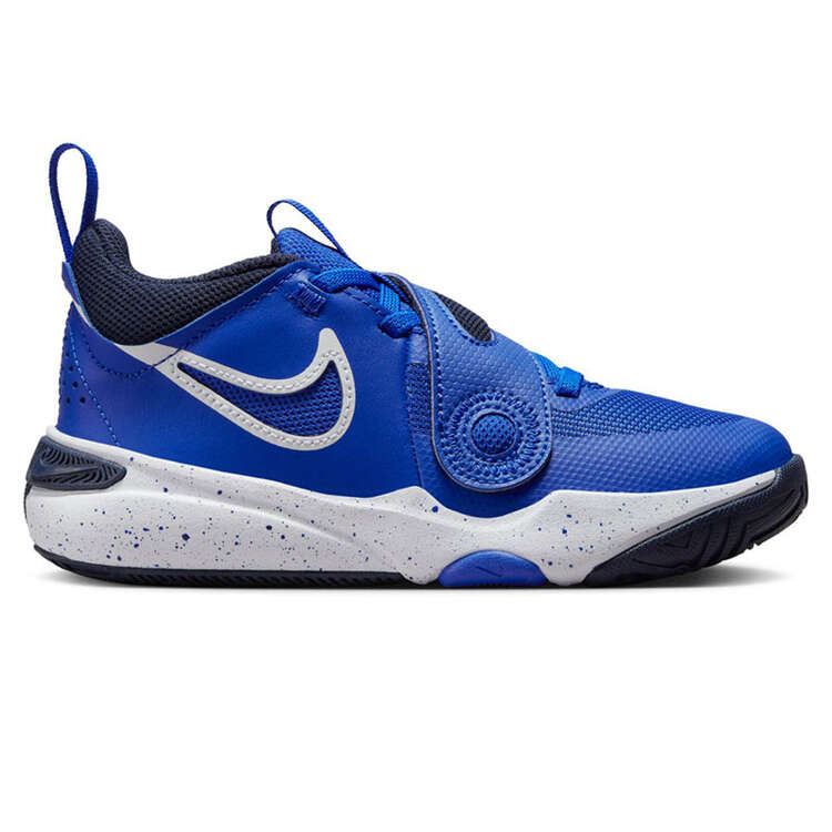 Nike Team Hustle D 11 PS Kids Basketball Shoes, Blue/Black, rebel_hi-res