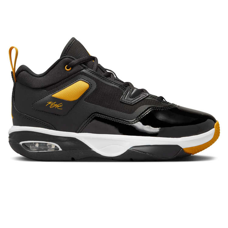 Jordan Stay Loyal 3 GS Basketball Shoes Black/Yellow US 4, Black/Yellow, rebel_hi-res