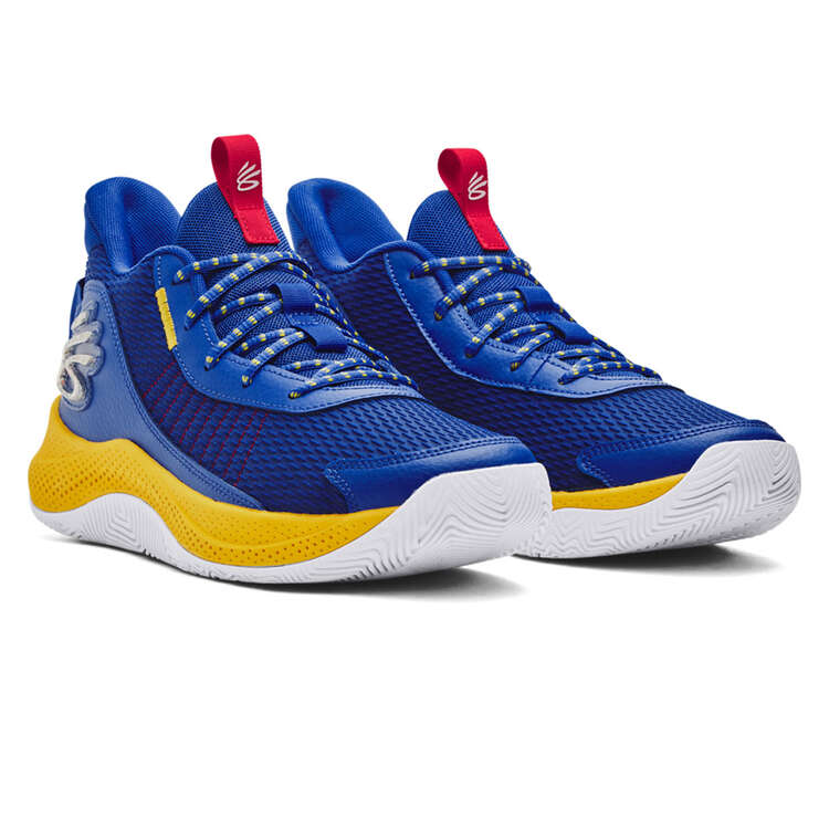 Under Armour Curry 3Z7 Basketball Shoes, Blue/Yellow, rebel_hi-res