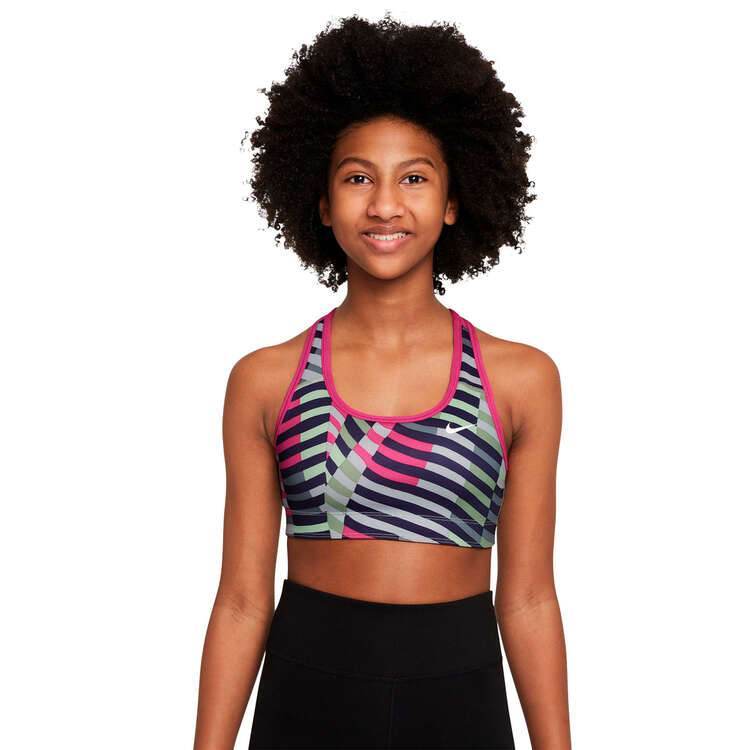 Nike Girls Swoosh Reversible Bra, Pink/Print, rebel_hi-res