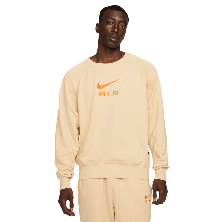 Nike Air Mens Sportswear French Terry Sweatshirt, Beige, rebel_hi-res