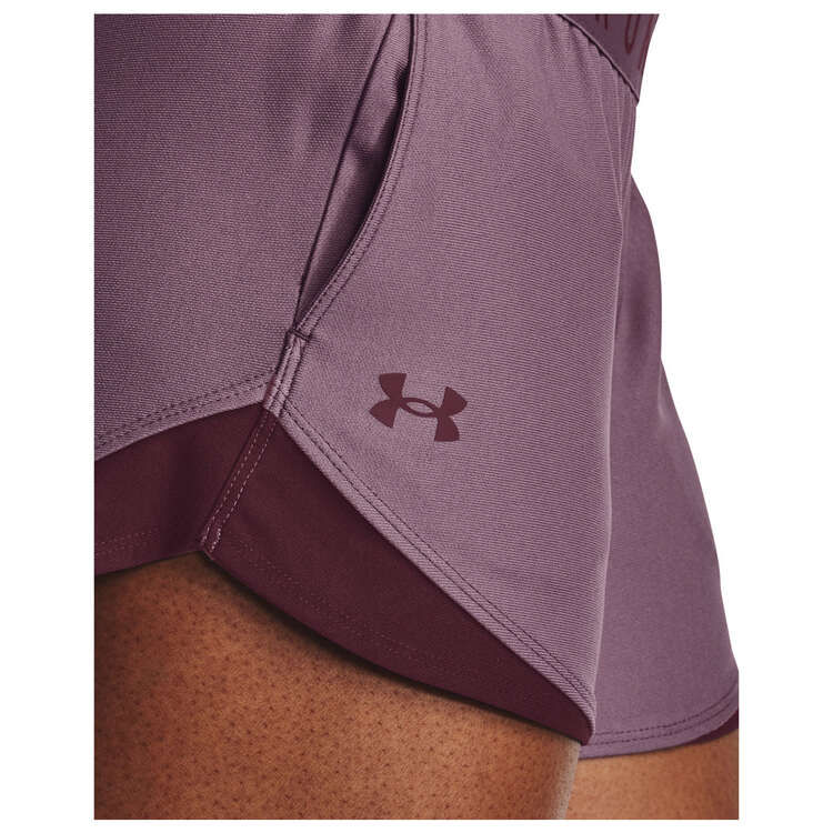 Under Armour Womens Play Up Twist 3.0 Training Shorts, Purple, rebel_hi-res