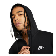 Nike Mens Sportswear Club Fleece Full-Zip Hoodie, Black, rebel_hi-res