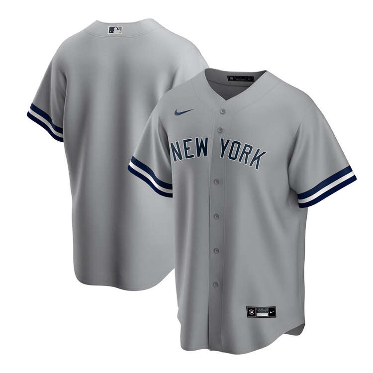 New York Yankees Mens Road Replica Jersey, Grey, rebel_hi-res