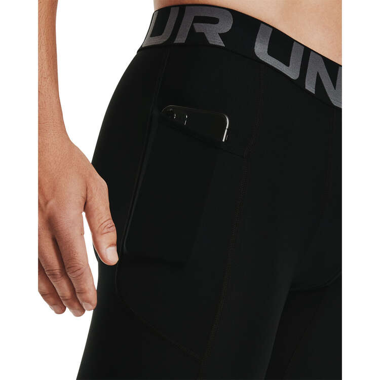 Under Armour Mens UA HeatGear Armour Shorts, Black/Grey, rebel_hi-res
