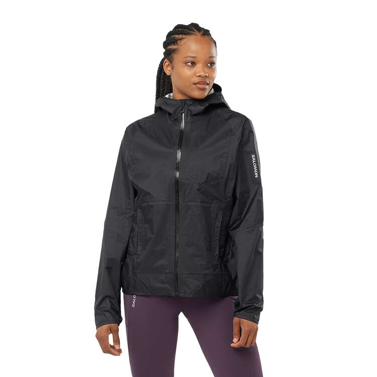 Salomon Womens Bonatti Waterproof Trail Jacket Black XS, Black, rebel_hi-res