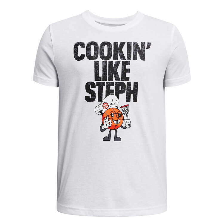 Under Armour Kids Curry Chef Tee White XS, White, rebel_hi-res