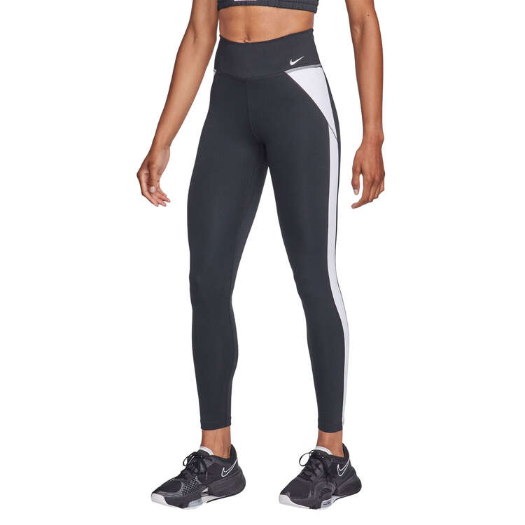Nike One Womens Mid-Rise Full Length Tights Black/White XS, , rebel_hi-res